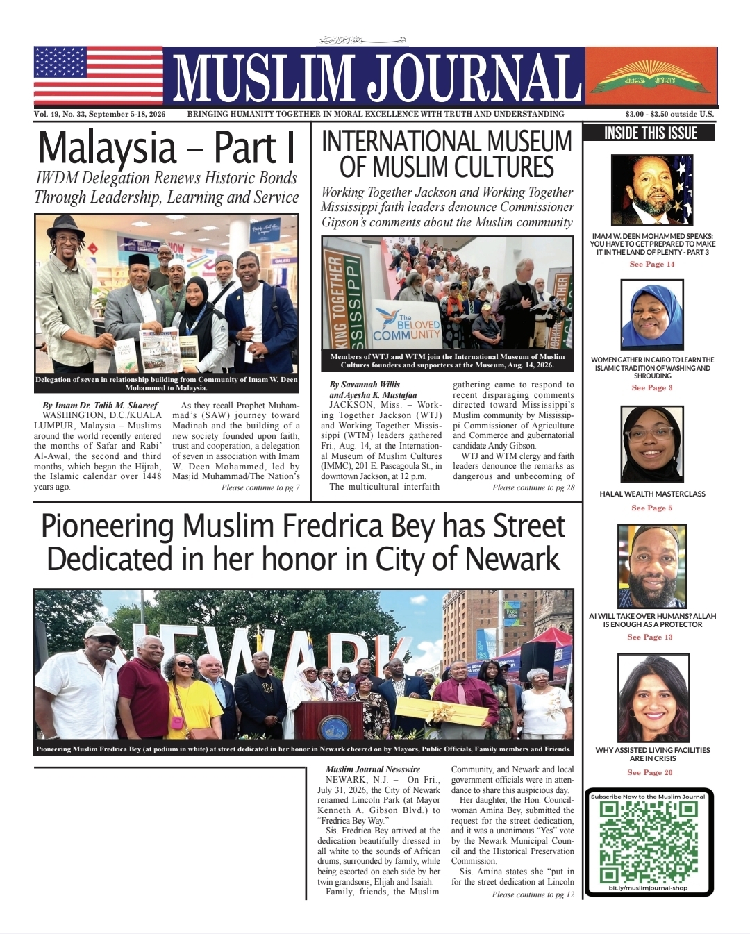 MUSLIM JOURNAL, VOL 49, NO 33, SEP 5-18, 2026
